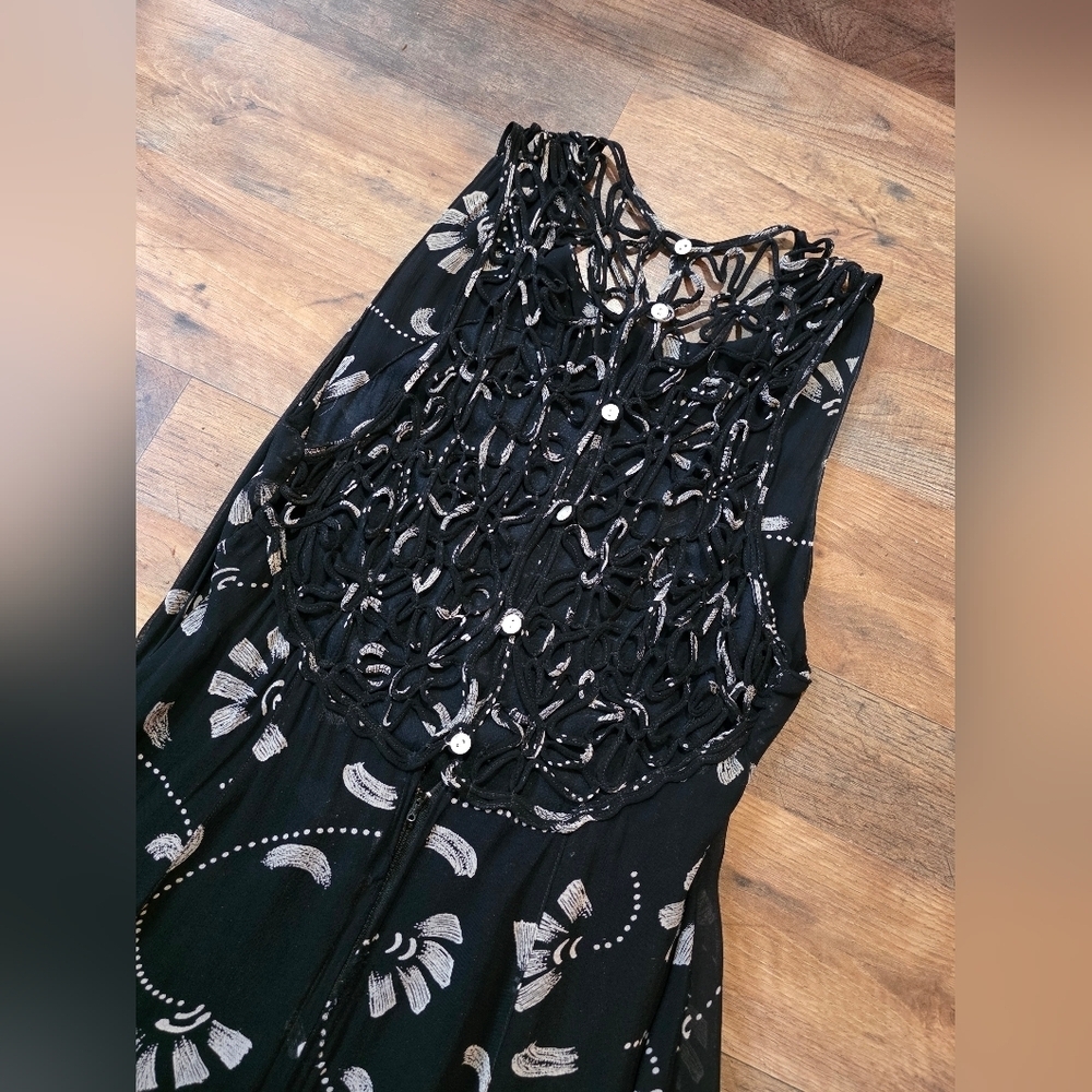 Cache Vintage Women's Black Fit & Flare Open Back Mini Dress Size Small - Picture 7 of 9